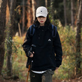 Unisex Jacket Retro Hooded Shell Jacket Men's and Women's Coats Half Zipper Functional Jacket